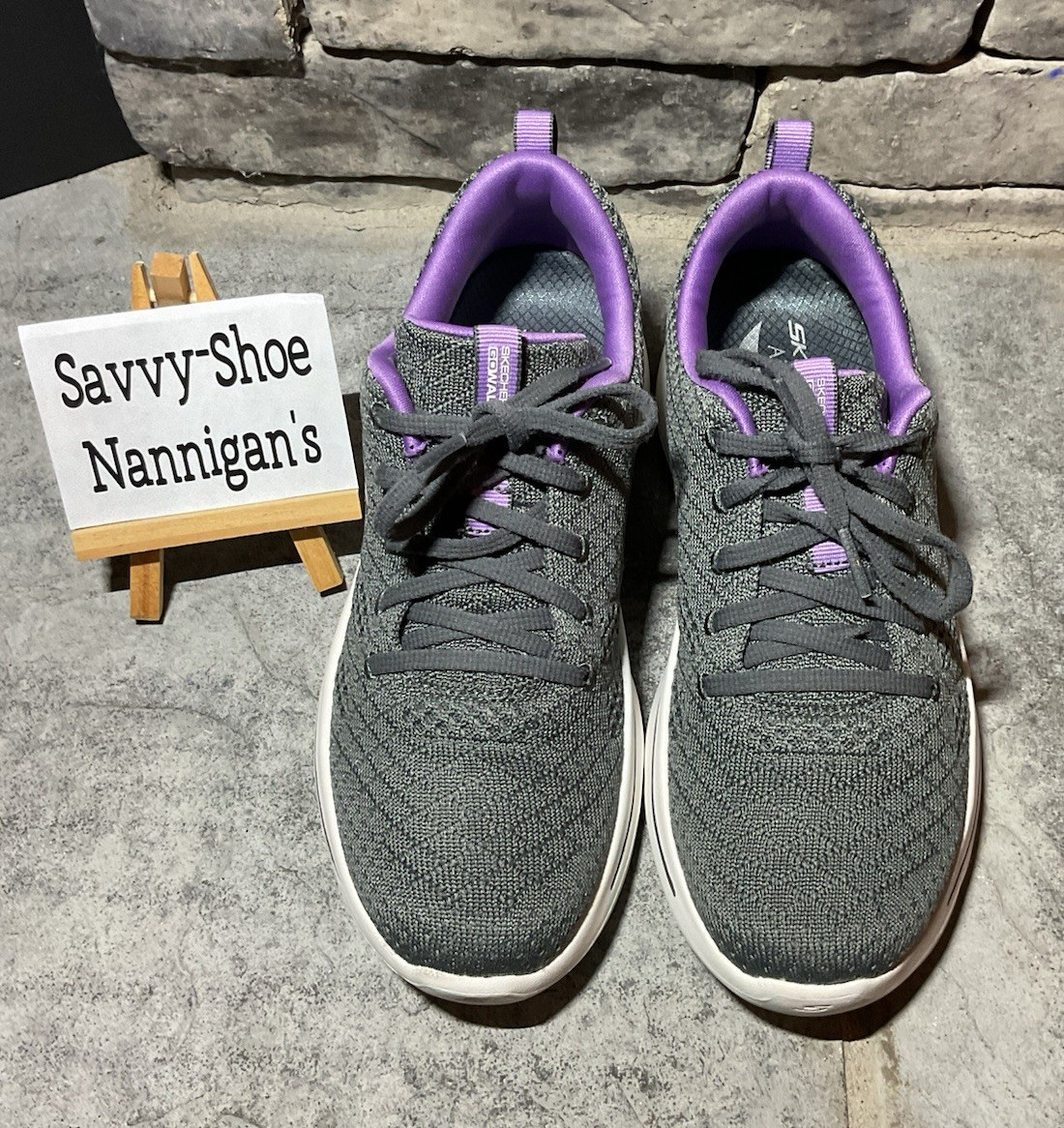 Skechers GOwalk Arch Fit 124403 Gray/Lavender Woman’s Size 7 Walking Shoe