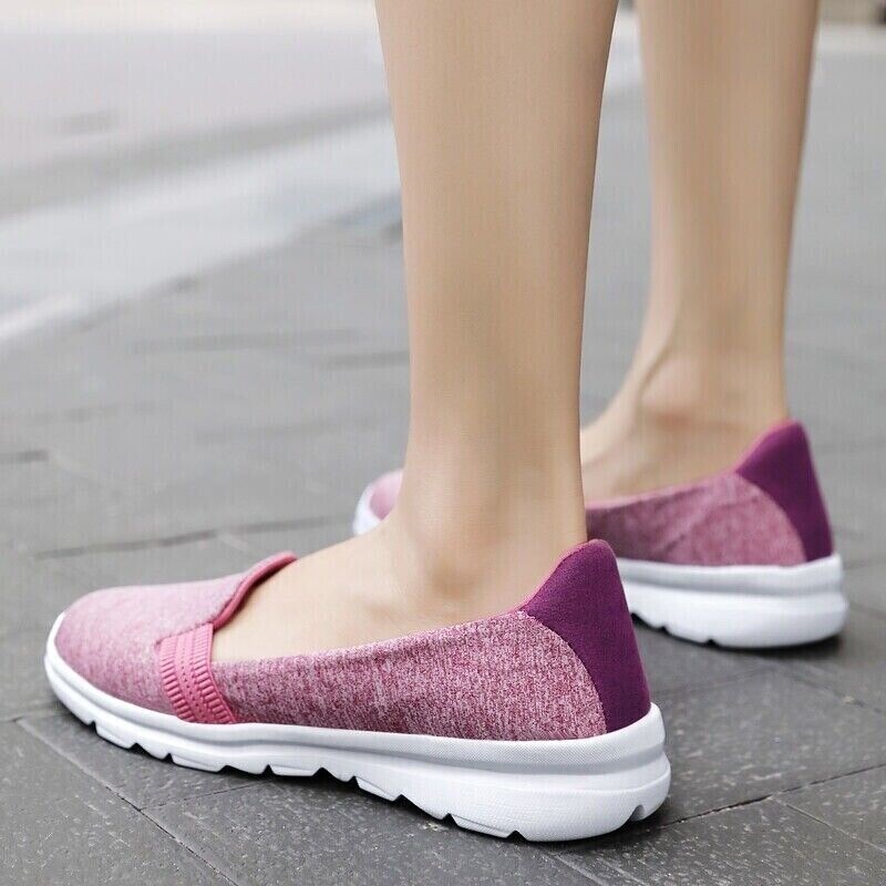 Women Fashion Loafers Shoes Comfortable Sock Slip-on Ballerina Wedge Shoes size