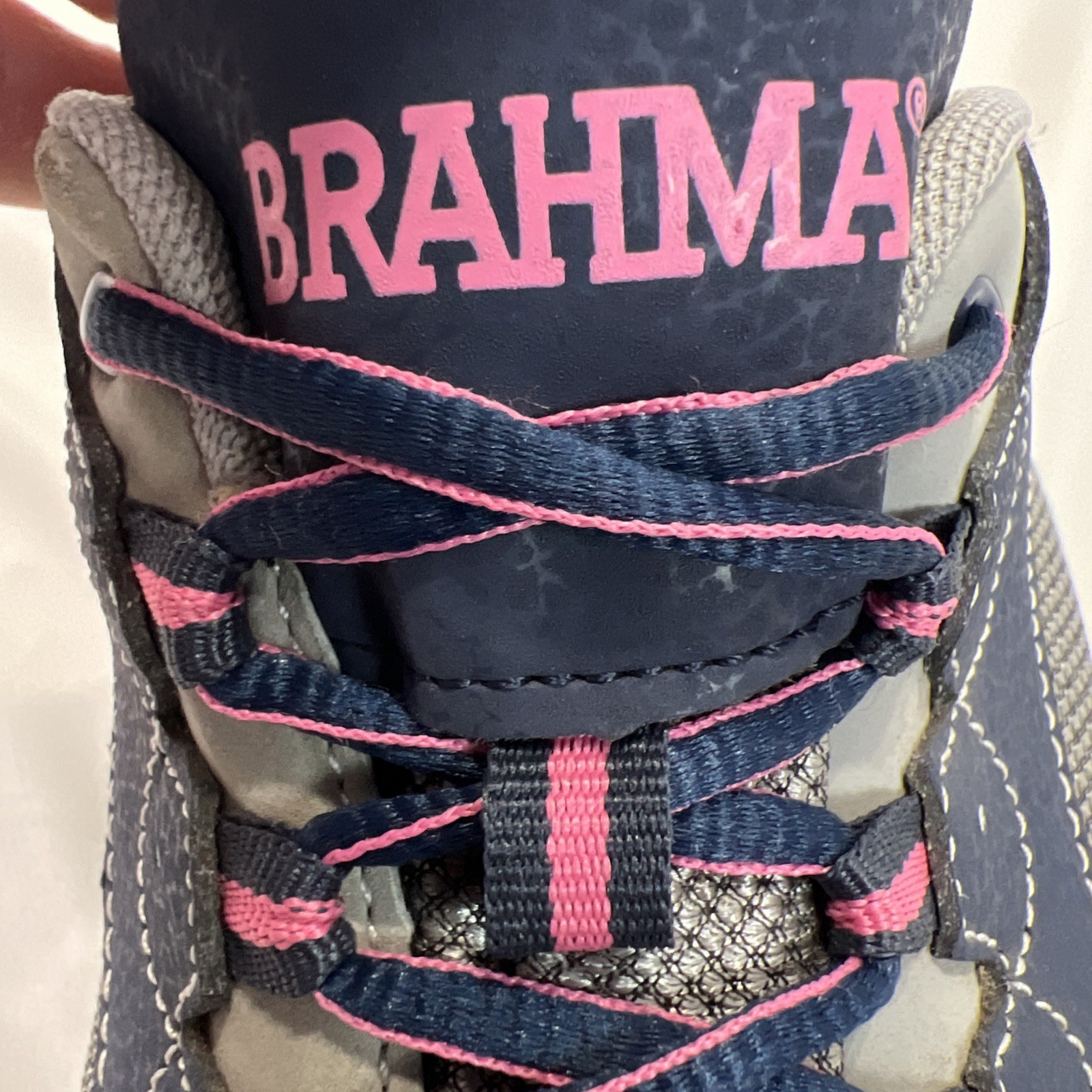 Brahma Shoes Womens 10 Steel Toe Slip Oil Resistant Work Workwear Gray Blue Good