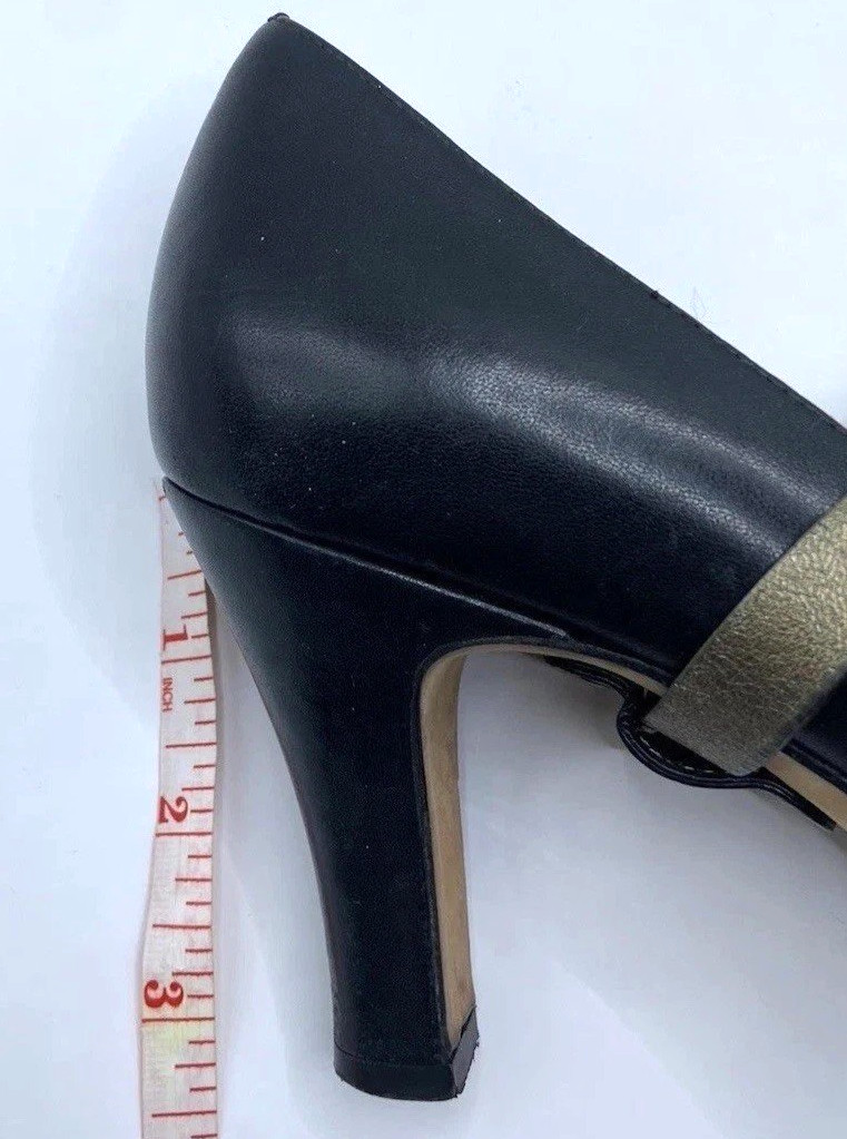 Anyi Lu Italy Black Leather Pointed Toe Ankle Strap Pumps Heels EU 38 US 7.5