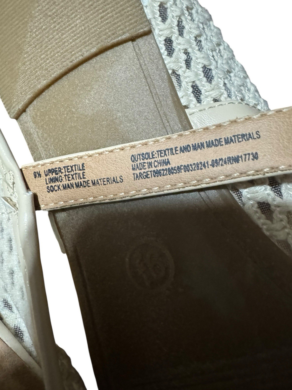 Universal Thread Womens Sylvia Woven Mary Jane Flats Cream Off White 9 1/2 New