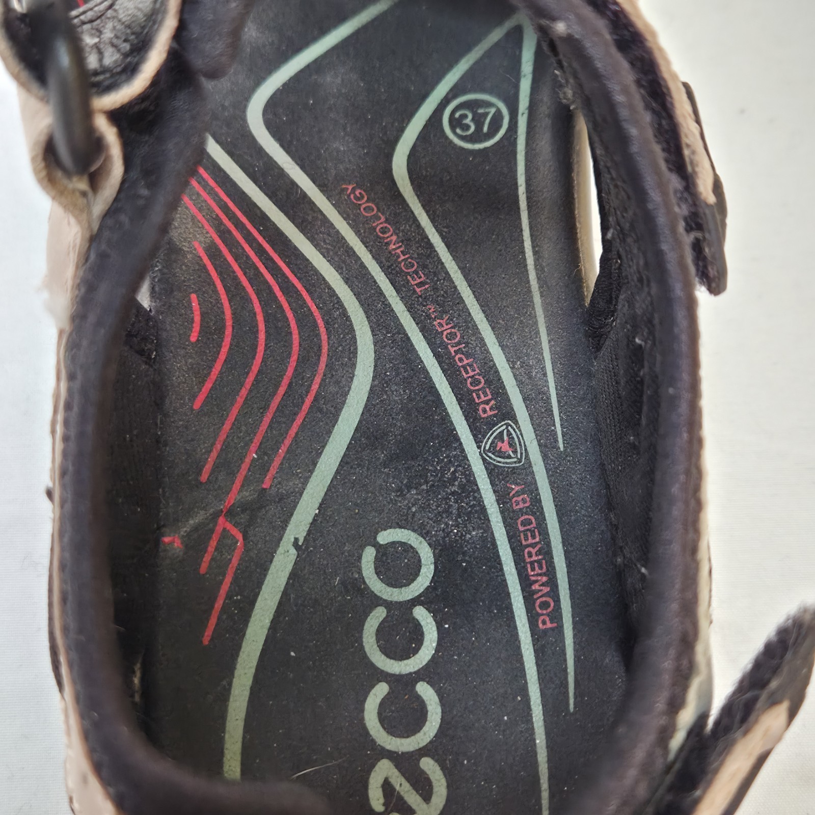 ECCO Yucatan Offroad Nubuck Hiking Sandals Beige/Black Women’s EU 37 US 6-6.5