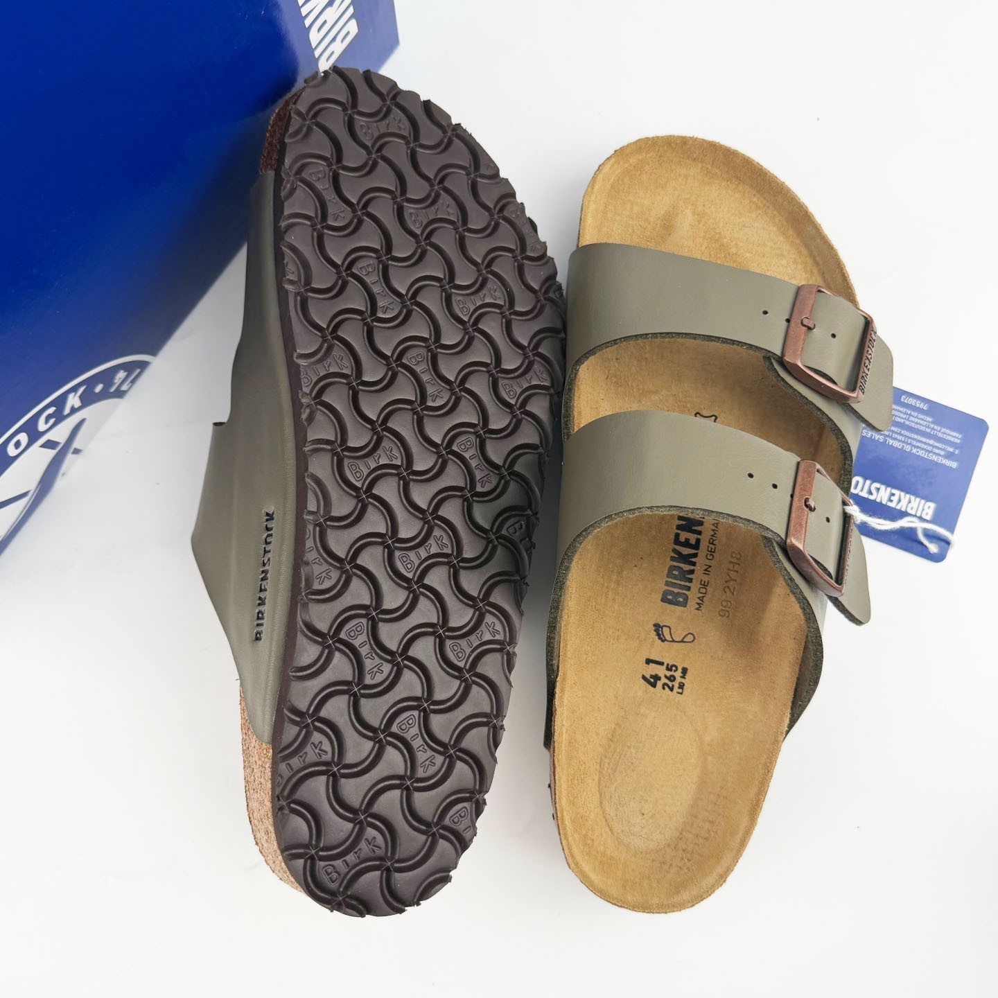 Birkenstock Arizona Birkibuc Stone Soft Footbed Unisex Sandals Size 37-45