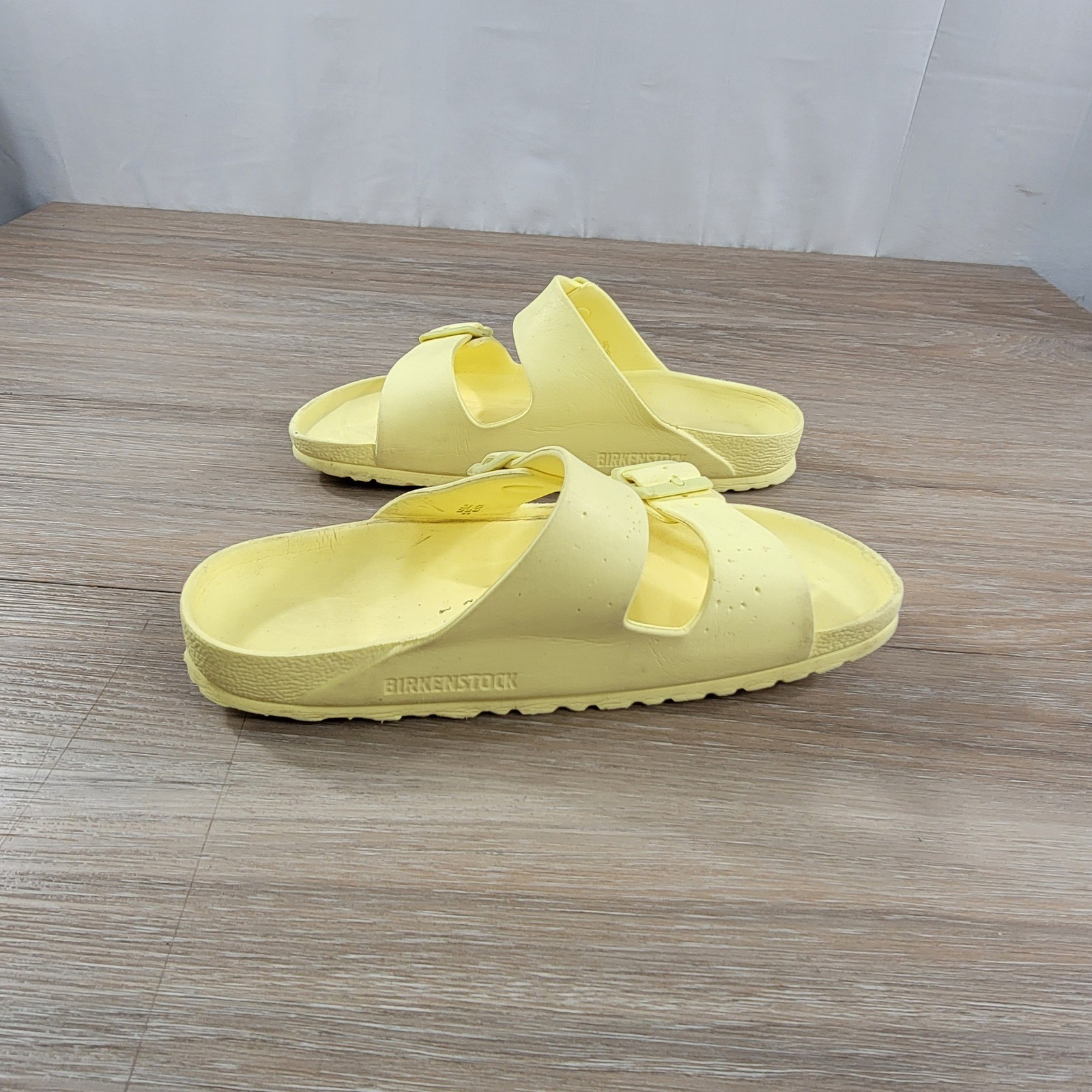 Birkenstock Arizona EVA Yellow Double Strap Sandals Size 36 230 Read
