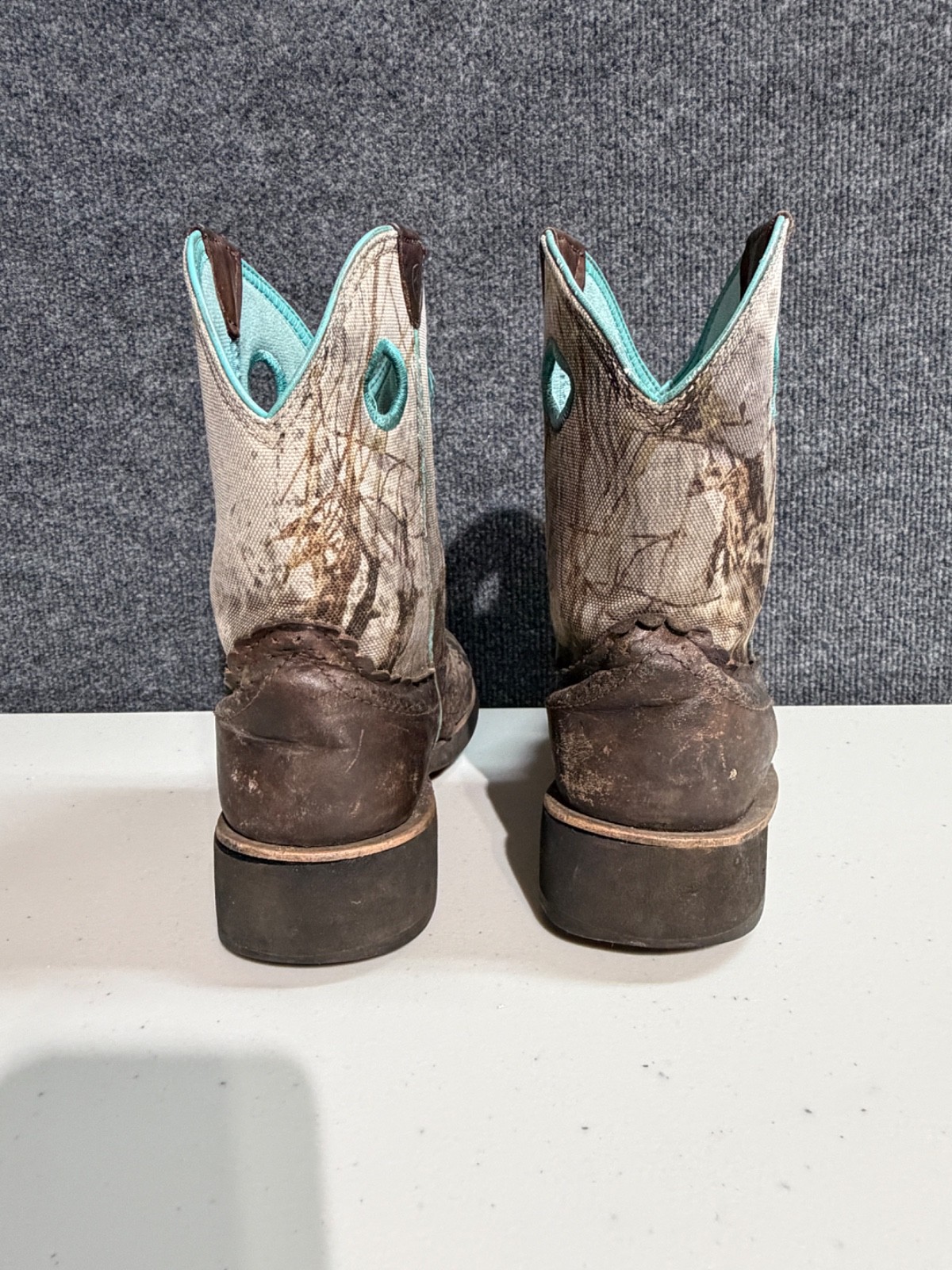 Ariat Fatbaby Camo Brown Leather Western Cowboy Boots Women’s 8 B