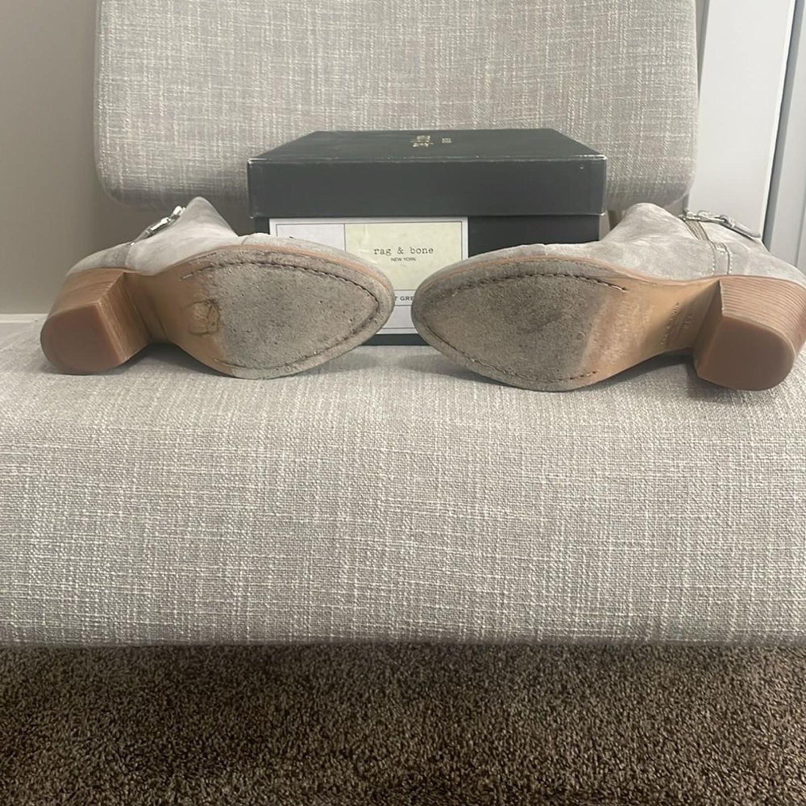 Rag and Bone, Margot boots, light gray suede