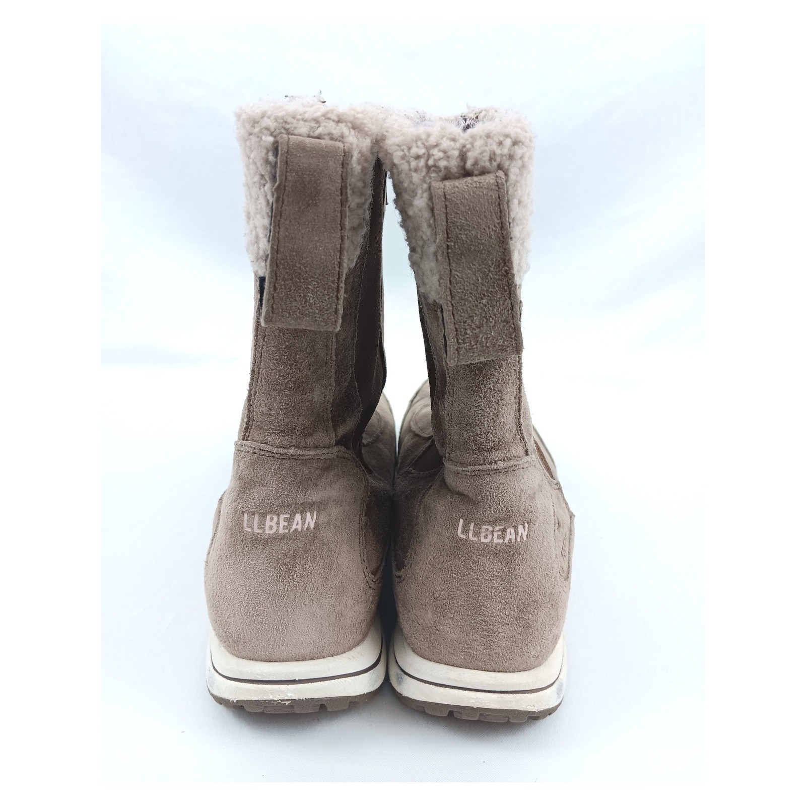 LL Bean Women’s Taupe Suede Winter Boots Primaloft 200g TEK25 Size 9