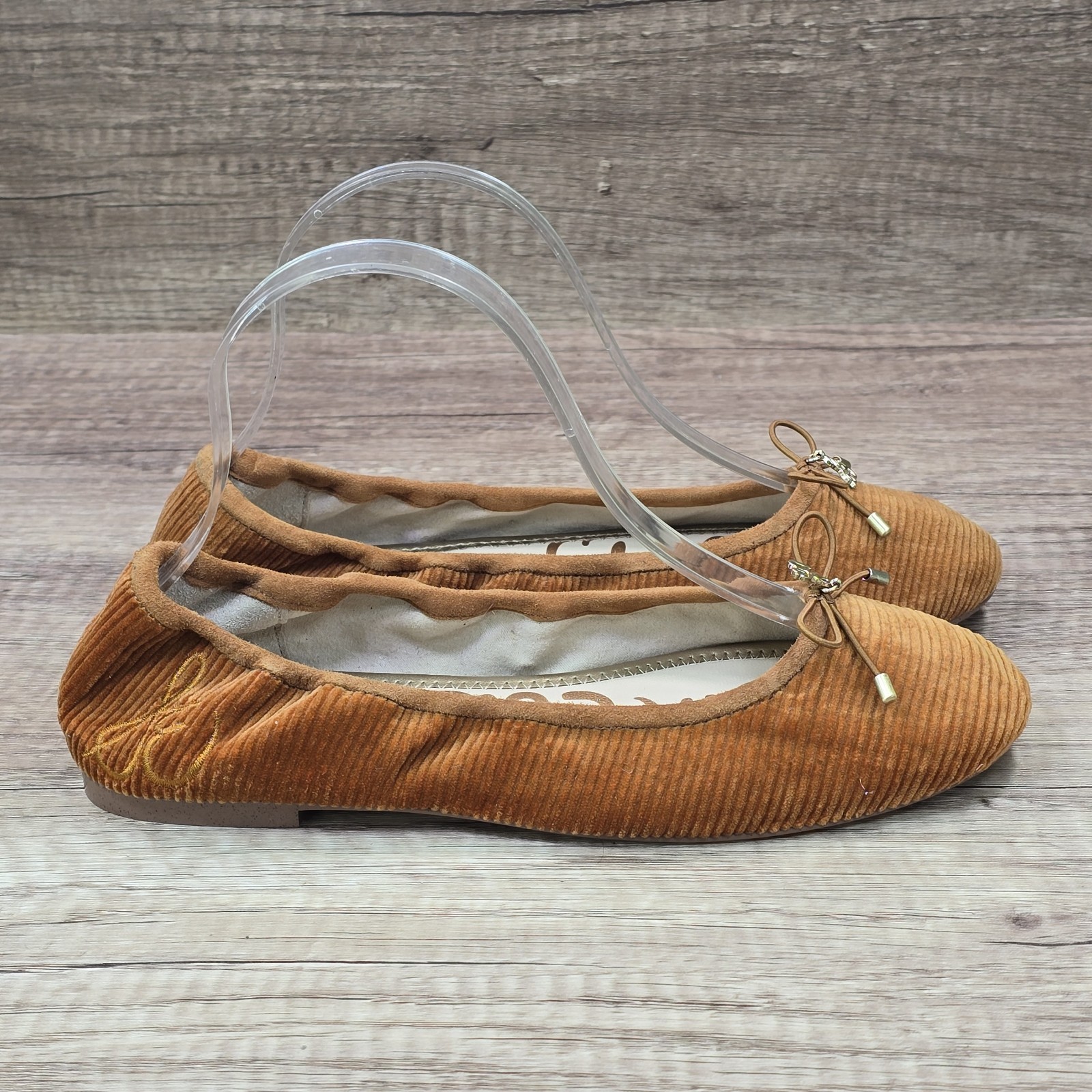 Sam Edelman Felicia Corduroy Women’s Sz 7.5M Mustard Brown Slip On Ballet Flats