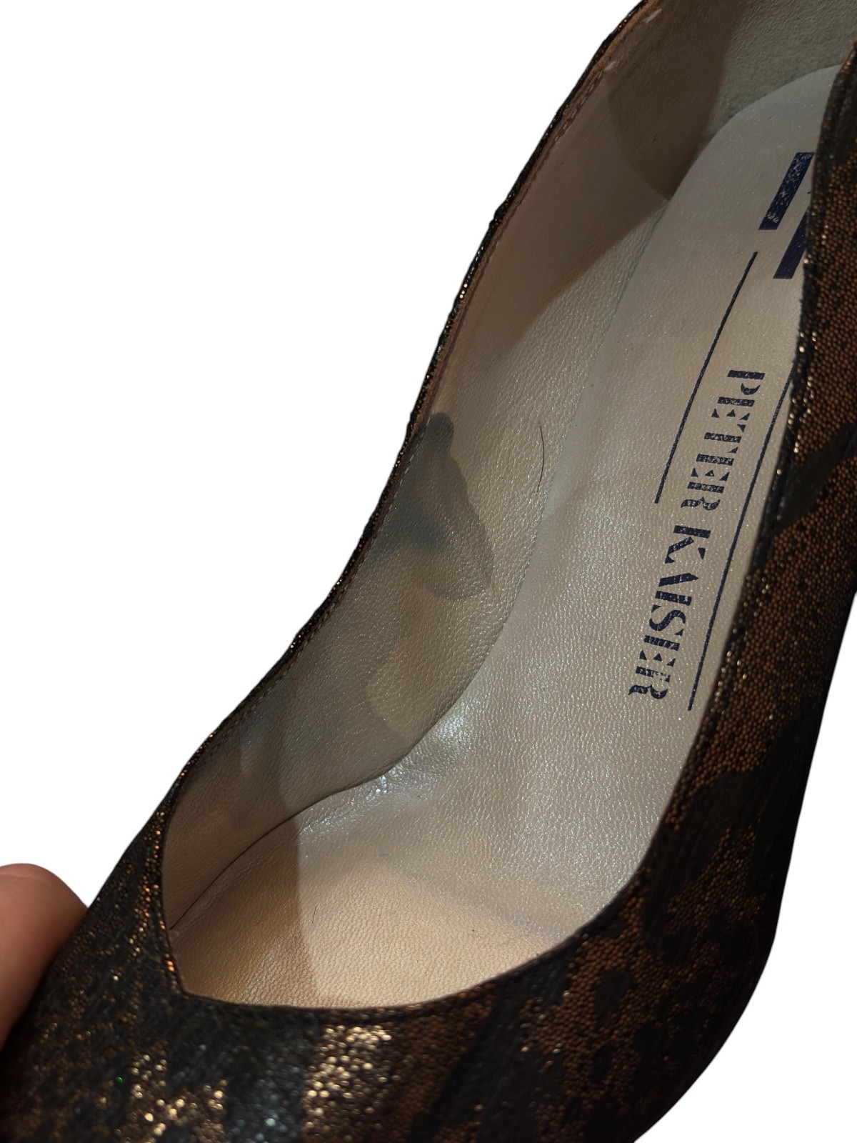 Peter Kaiser Bronze Metallic Floral Pointed Toe Pumps Heels UK 4.5 EU 37.5