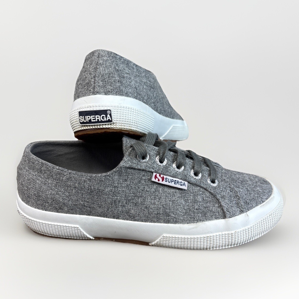 Superga Sneakers Wool Blend Low Top Casual Walking Women’s 6 Gray Rubber Soles