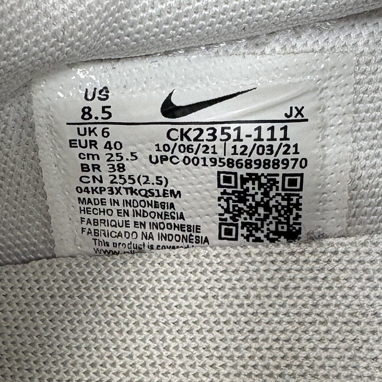 Nike Daybreak White Gray Womens US Size 8.5 EUR 40 CK2351-111 Running Shoes