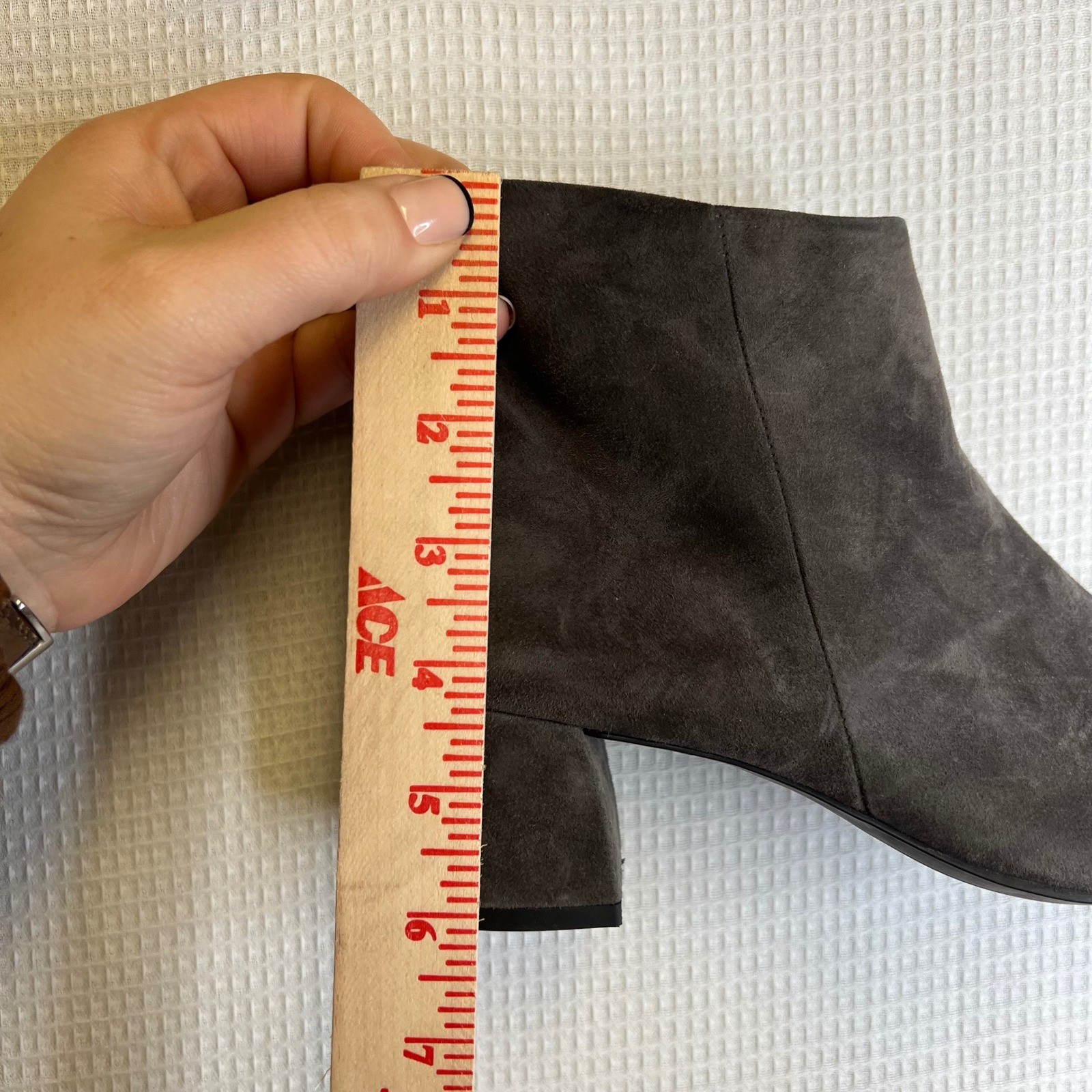Paul Green Gray Bridget Suede Pointed Toe Block Heel Ankle Booties Women Size 5