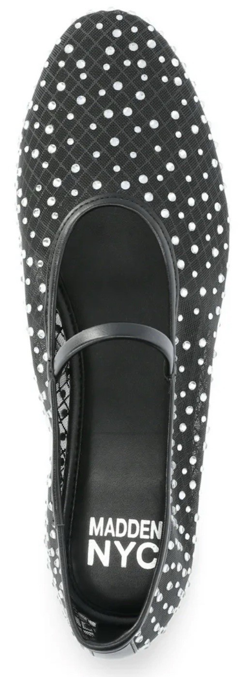 Steve Madden NYC Women’s SIZE 11 Mesh Ballet Flats with Rhinestones COLOR BLACK