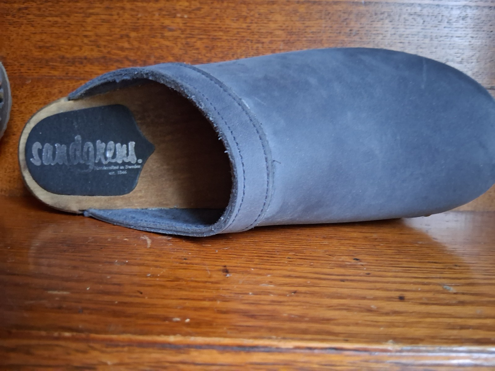Blue Sandgren Athens Wooden Clogs Mules size EU 40