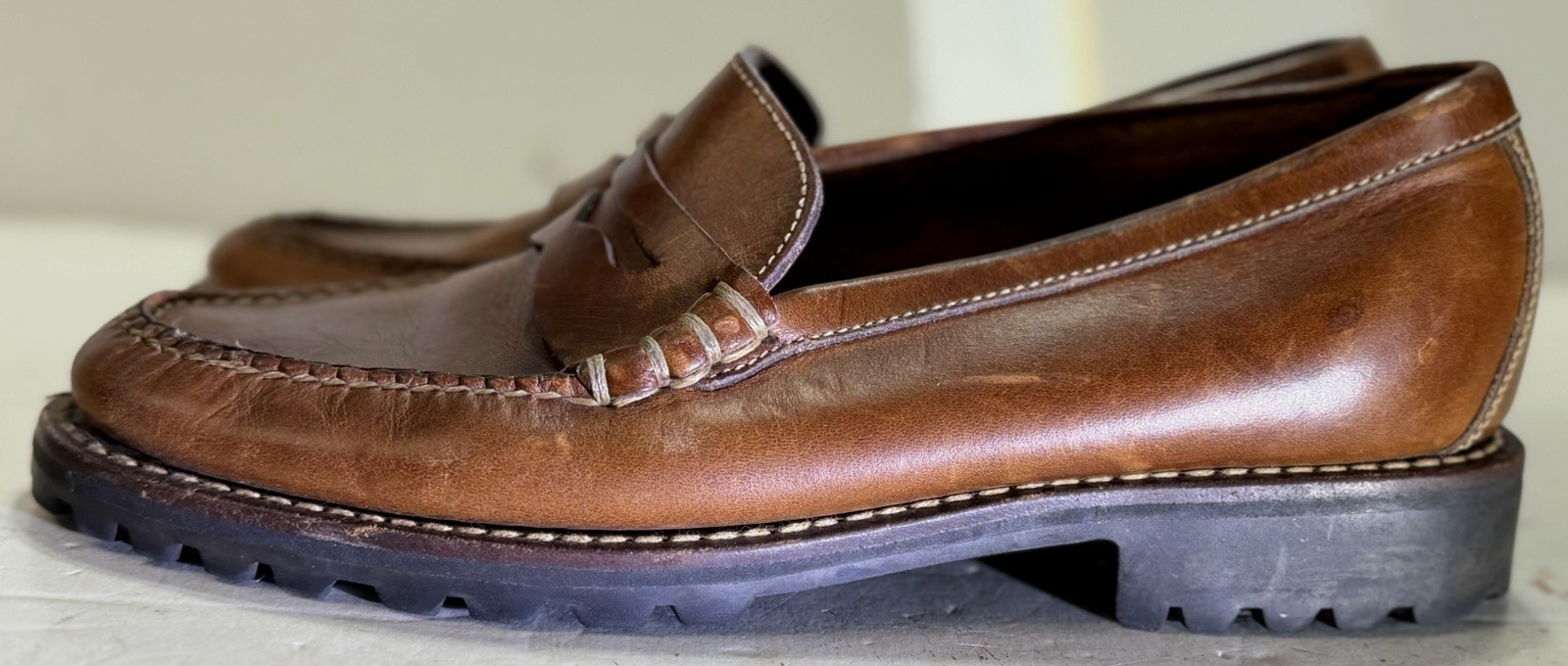 Cole Hann women’s made in brazil brown leather penny loafers size 7.5 AA