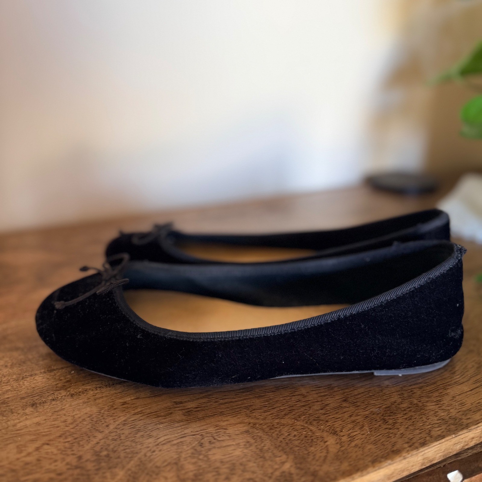 Chase & Chloe GAP Ballet Flats Women 8 Rose Gold Black Bundle Quilted Velvet Bow