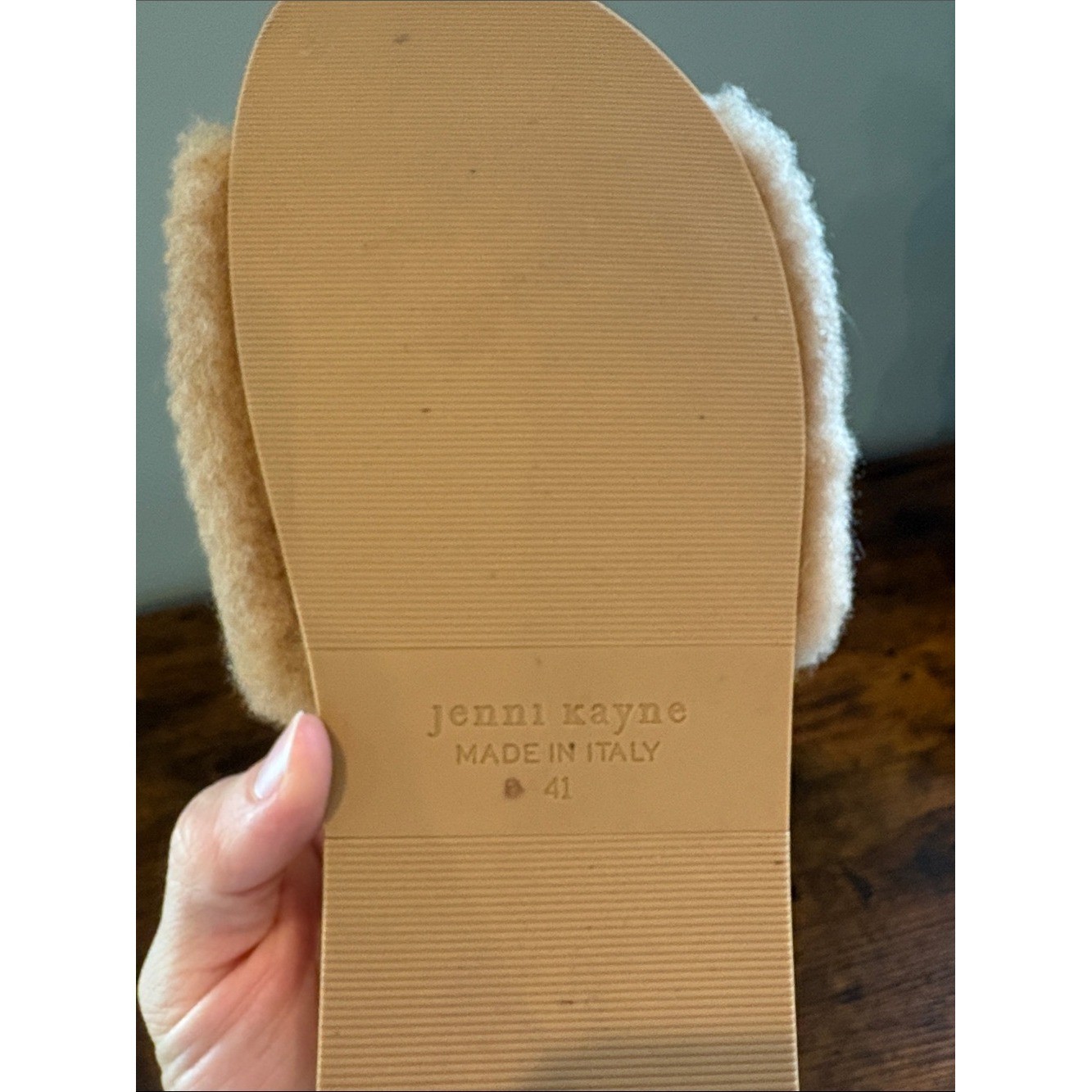 Jenni Kayne Tan Shearling Slide Sandals size 41 10.5