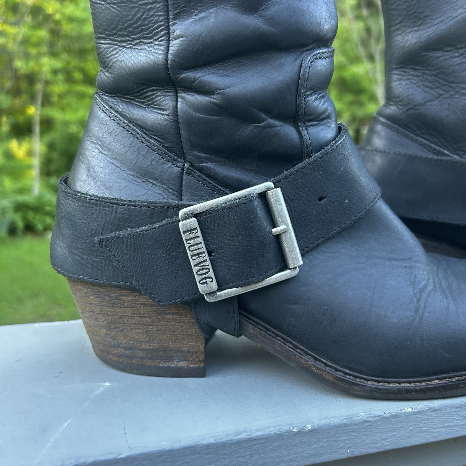 John Fluevog Adriana Luna Tall Buckled Leather Riding Boots *SEE SIZE NOTES!*