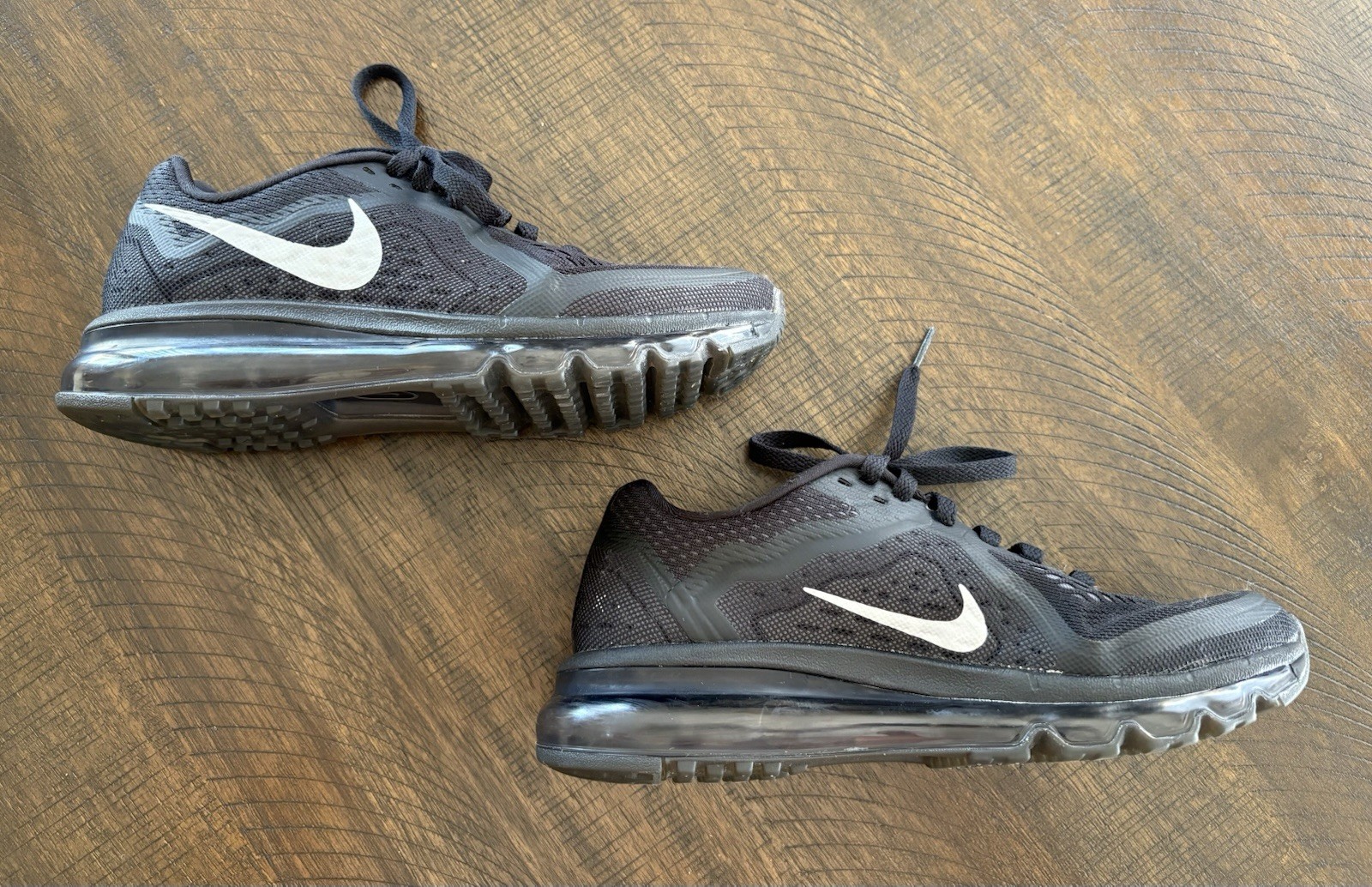 Nike Air Max 2014 Triple Black Running Shoes 621078-007 Womens Size 8 EUC