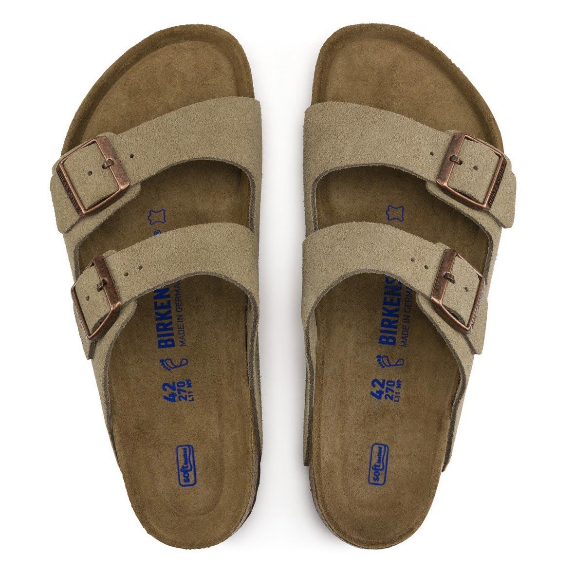 Birkenstock Arizona Soft Footbed Suede Sandals Taupe Men Women Unisex Comfort