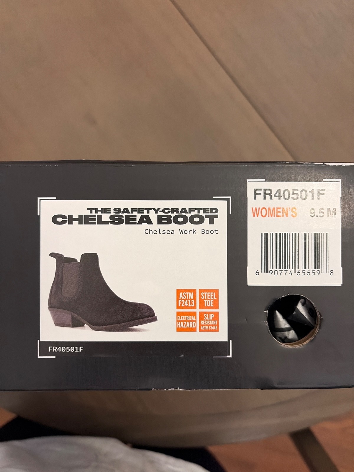 Women’s Black Frye Chelsea Work Boot, brand new in box