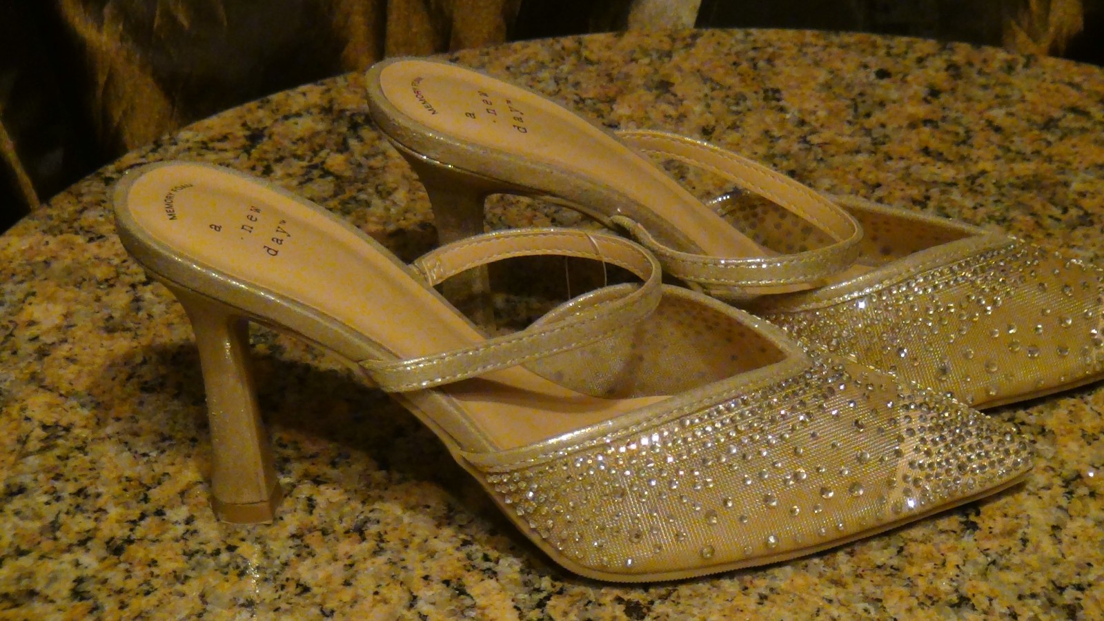 Women’s Sonia 3.25″ Stilito Heels Jeweled A New Day Size 7 Beige