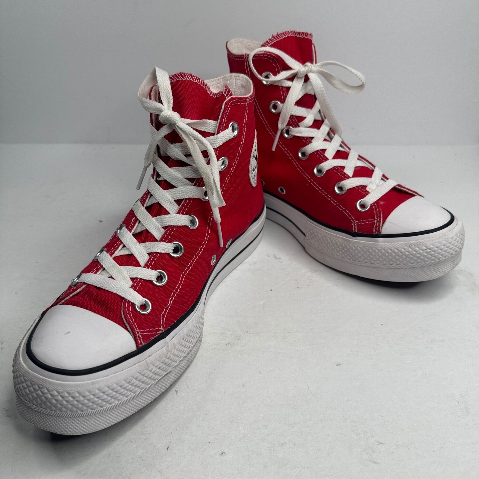 Converse Chuck Taylor All Star Lift Platform Red High Top Shoes Womens 9.5