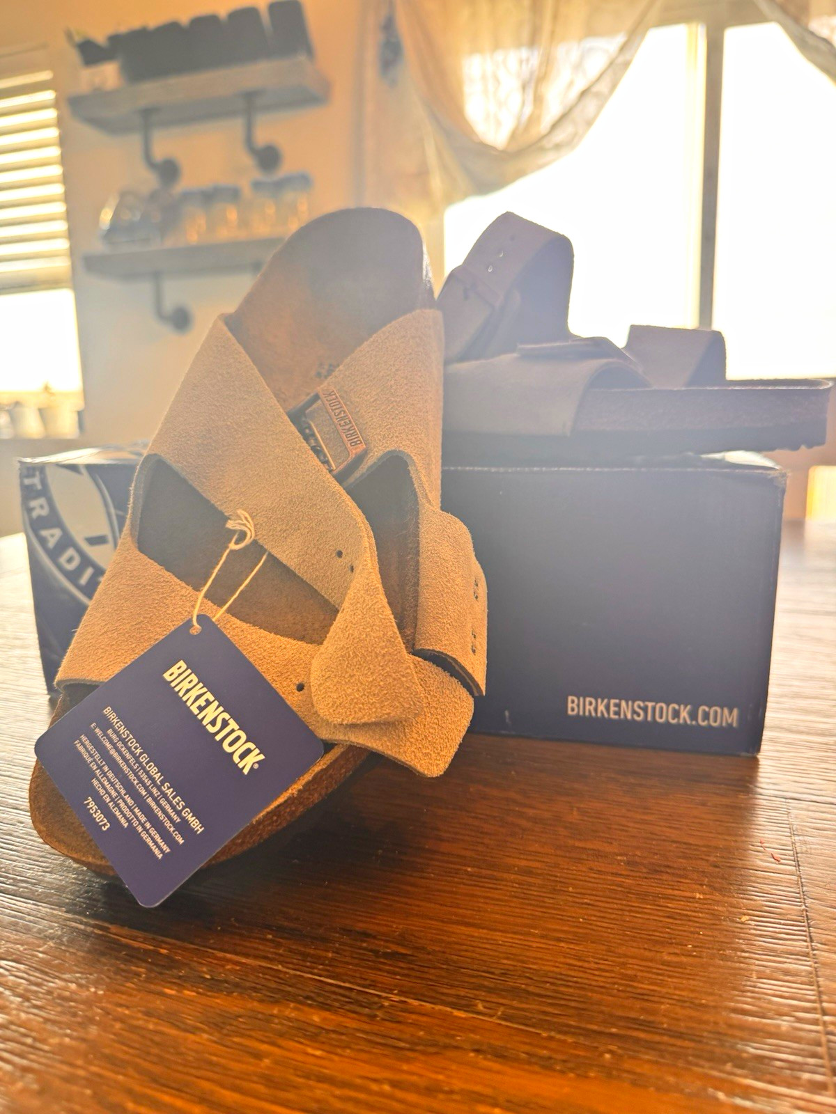 Birkenstock Arizona BS Beige Suede Slide Sandals EU 40 US 9 Regular Buckle