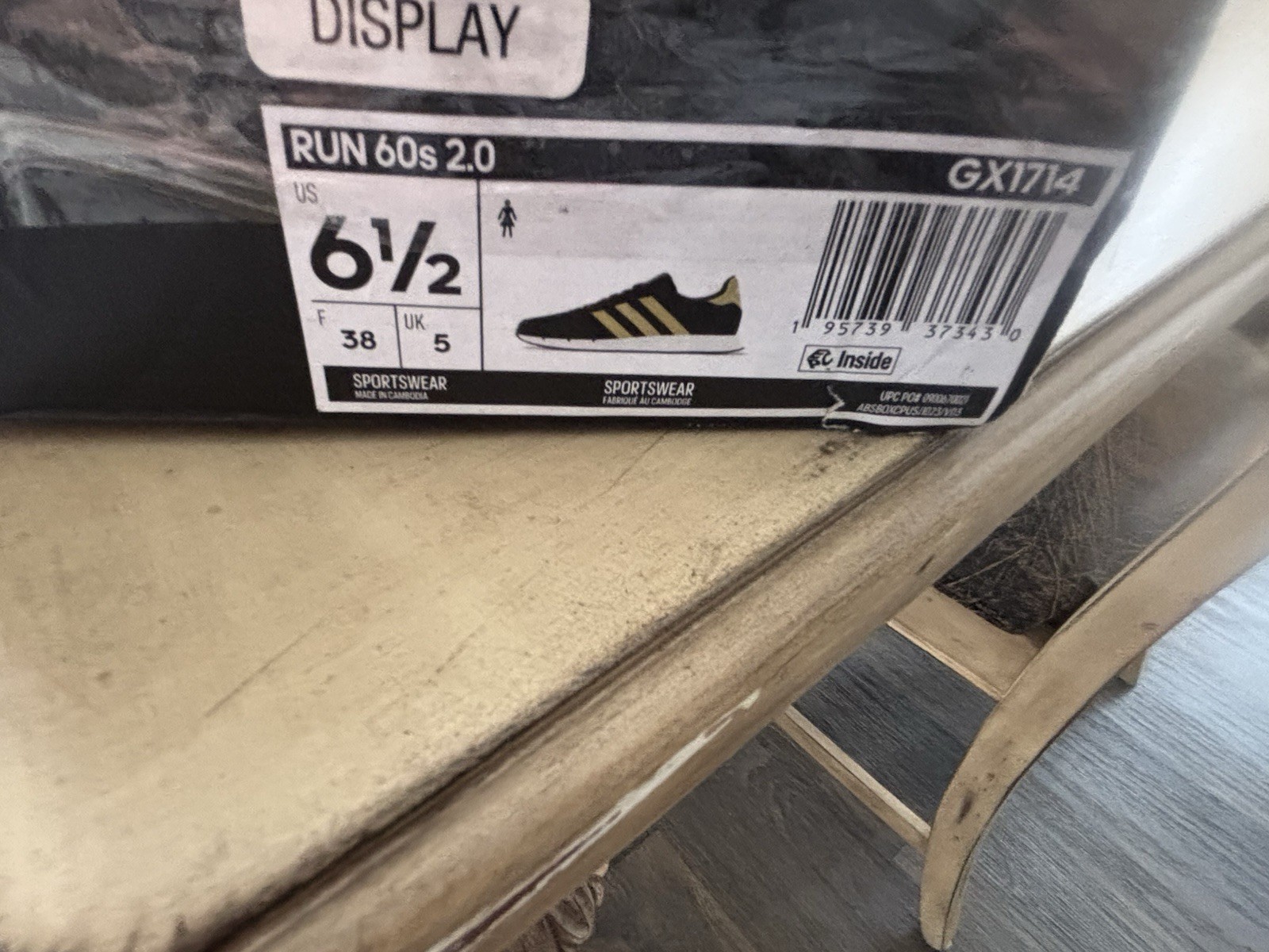 Size 6.5 – Adidas Run 60s 2.0 Black/ Gold! Color Sold Out In Most Locations