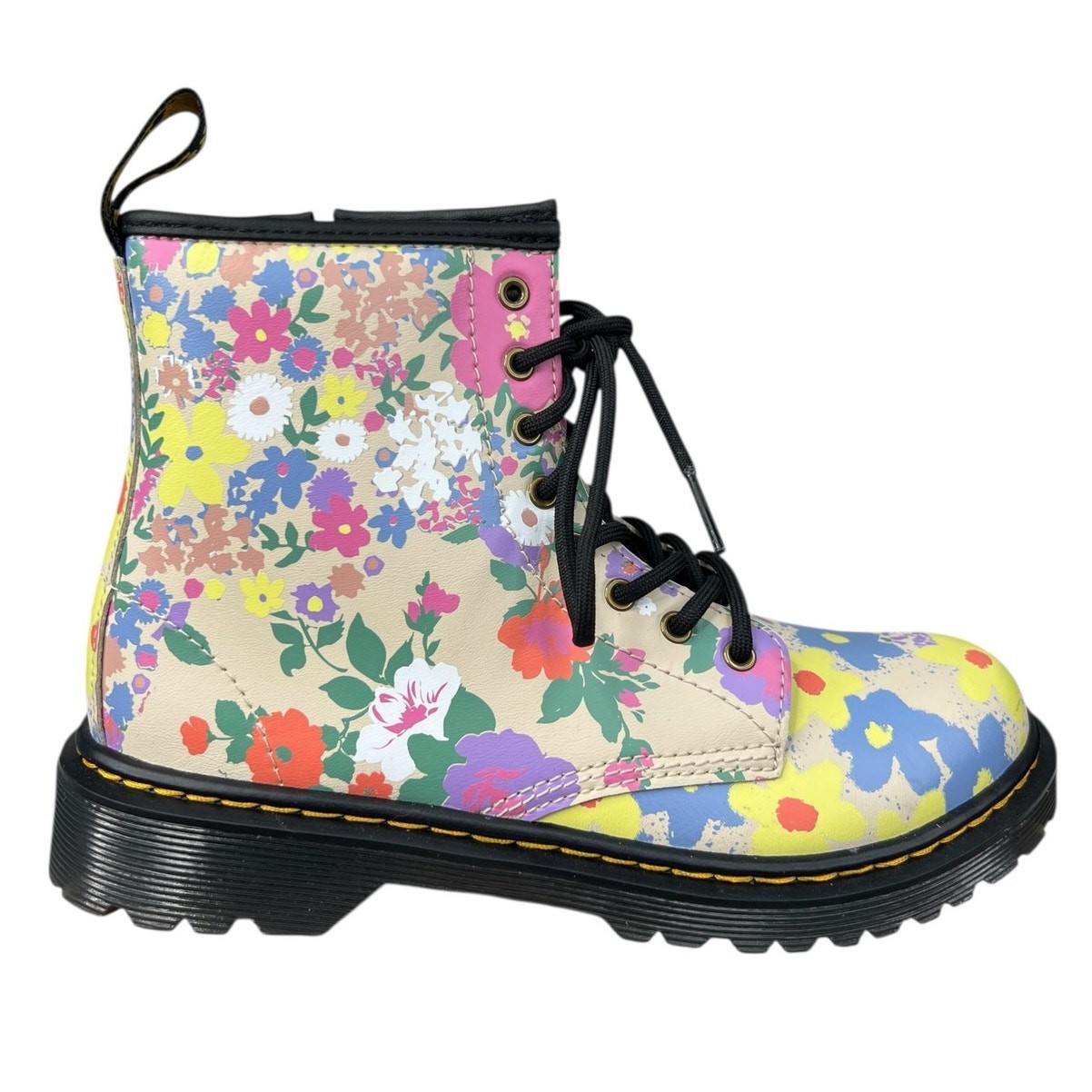 Dr. Martens Unisex 1460J Floral Multicolor Combat Boot Size M 4 W 5