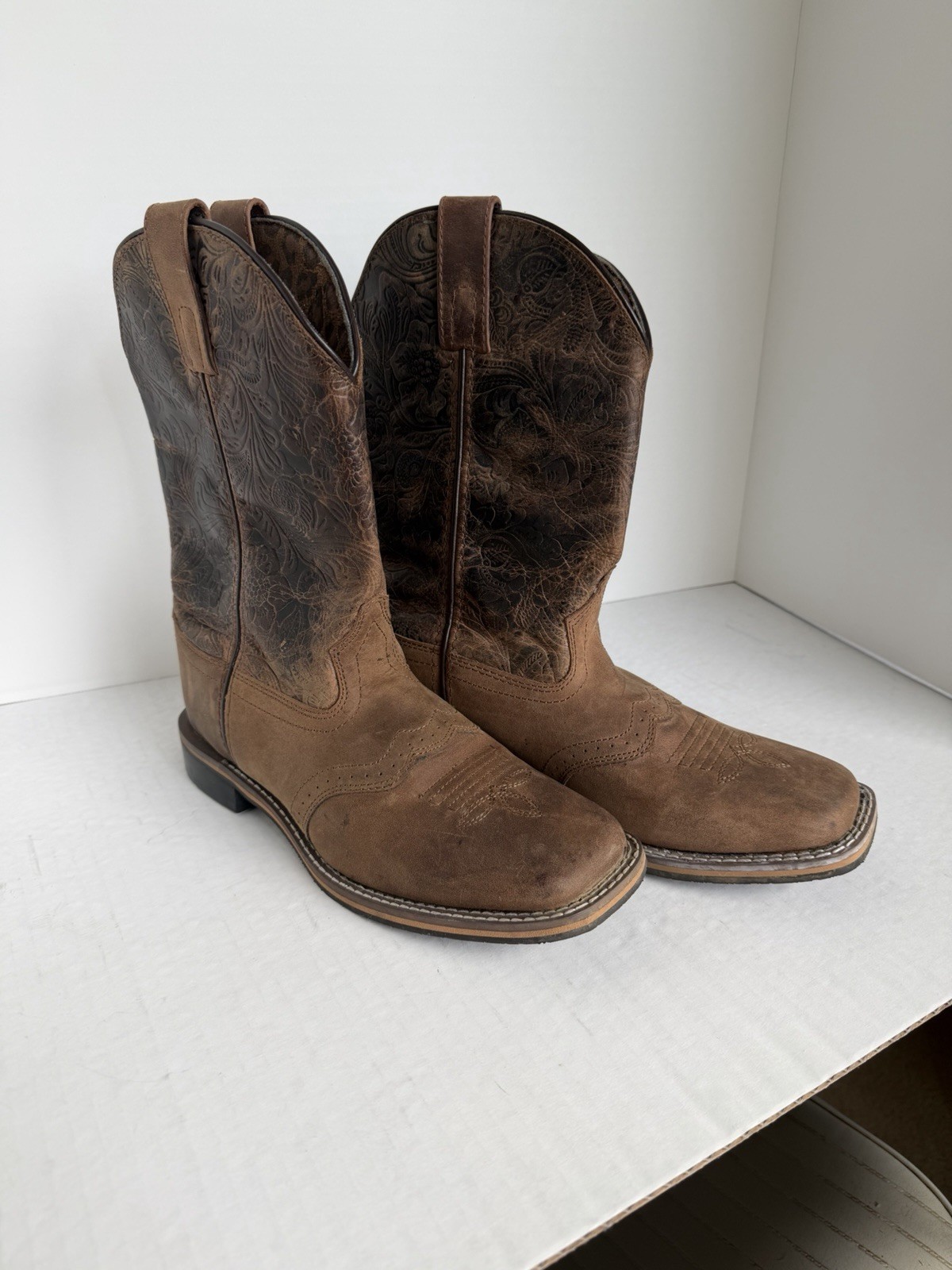 Smoky Mountain Western Boots Womens Brandy Size 8 Embossed 6932 Beautiful Boot