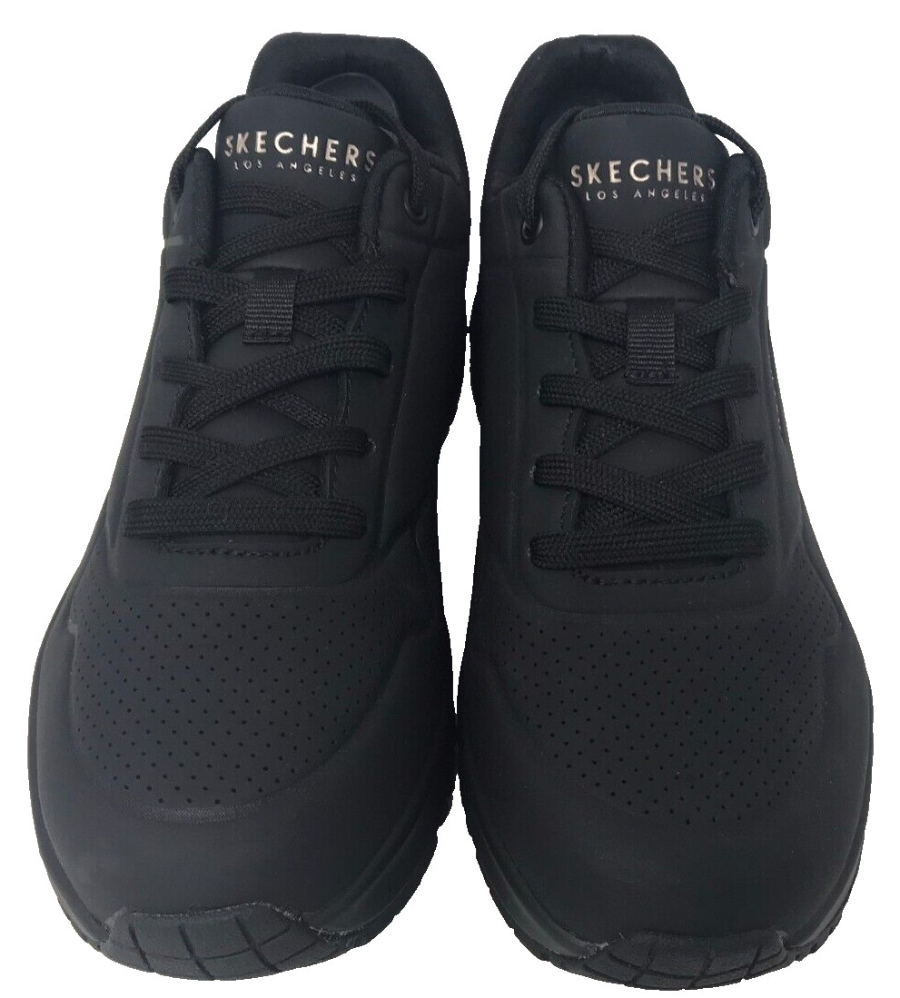 Skechers Women’s UNO Stand On Air Lace Up Walking Shoes Black Size:8 111C