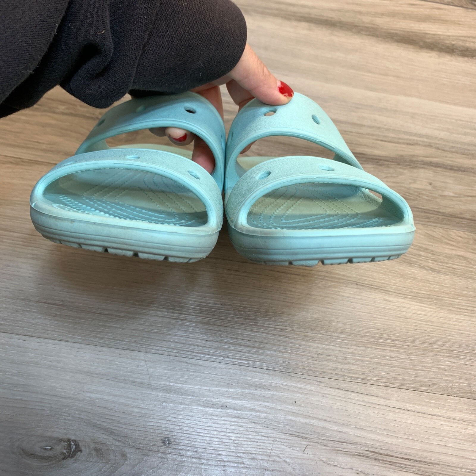 Crocs Classic 206761 Two-Strap Sandals Slides Light Blue Mens 4 Womens 6