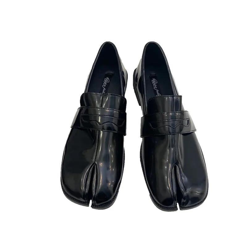 2026 Flat Moccasins Round Split Toe Shallow Slip On Slingback Mules Leather Shoe