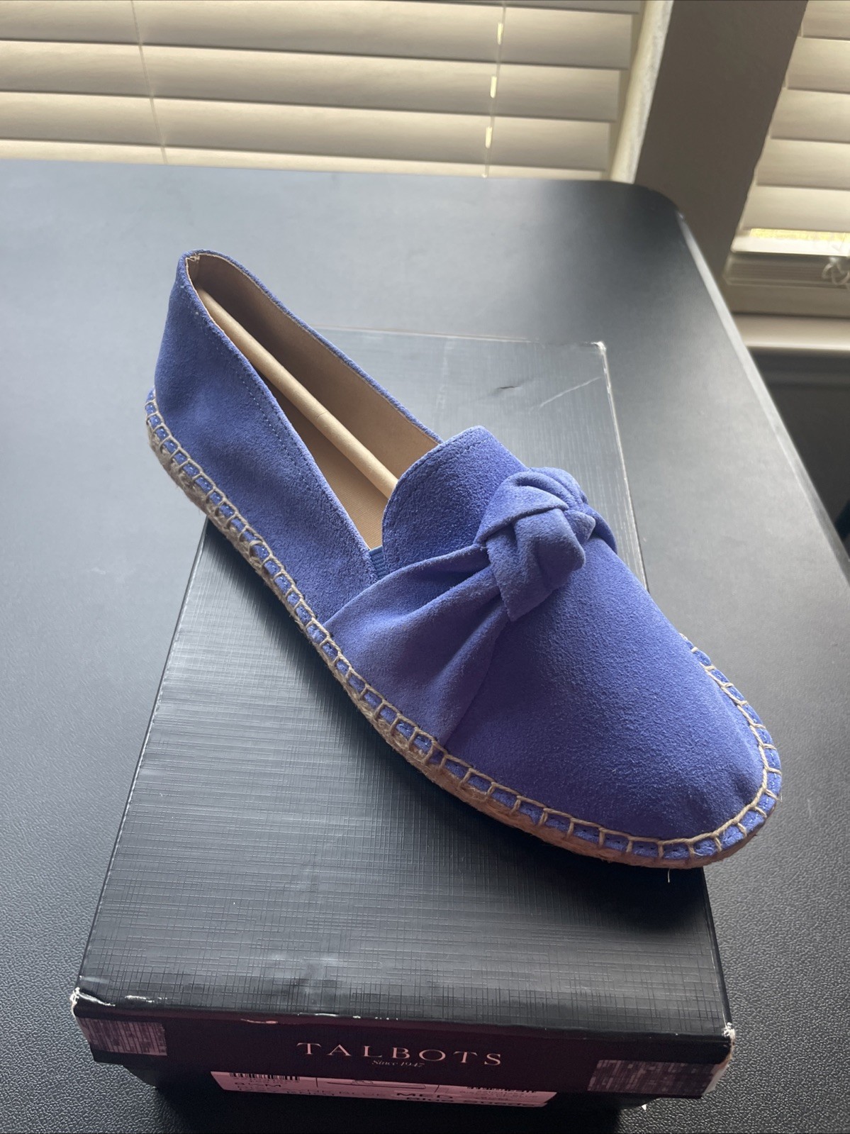 Talbots Biscayne Blue Suede Izzy Knot