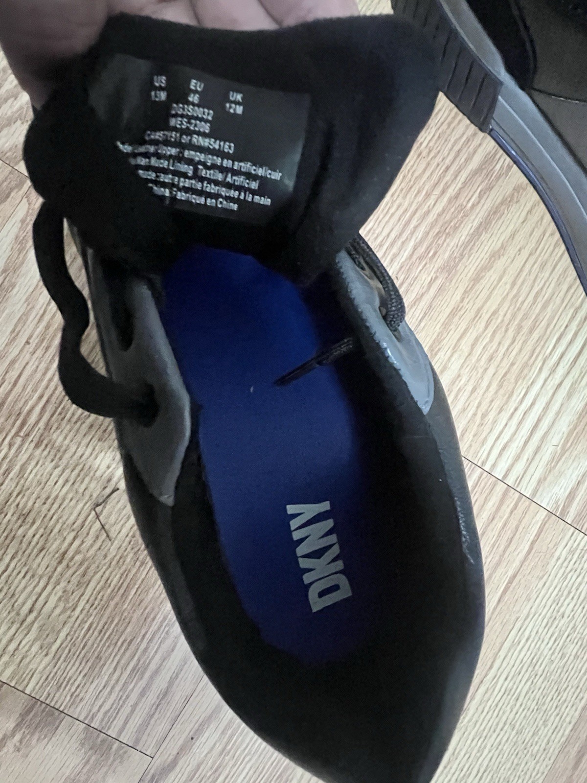 DKNY Women’s Low Top Lace-Up Athletic Sneakers Walking Black Gray Blue