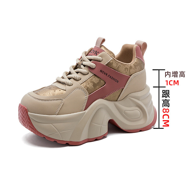 Platform High Hidden Wedge Heel Lace Up Women’s Casual Sport Shoes Sneakers Lady