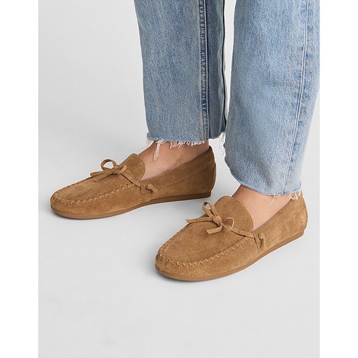Madewell The Meadow Whipstitched Driver brown suede 9.5 NEW