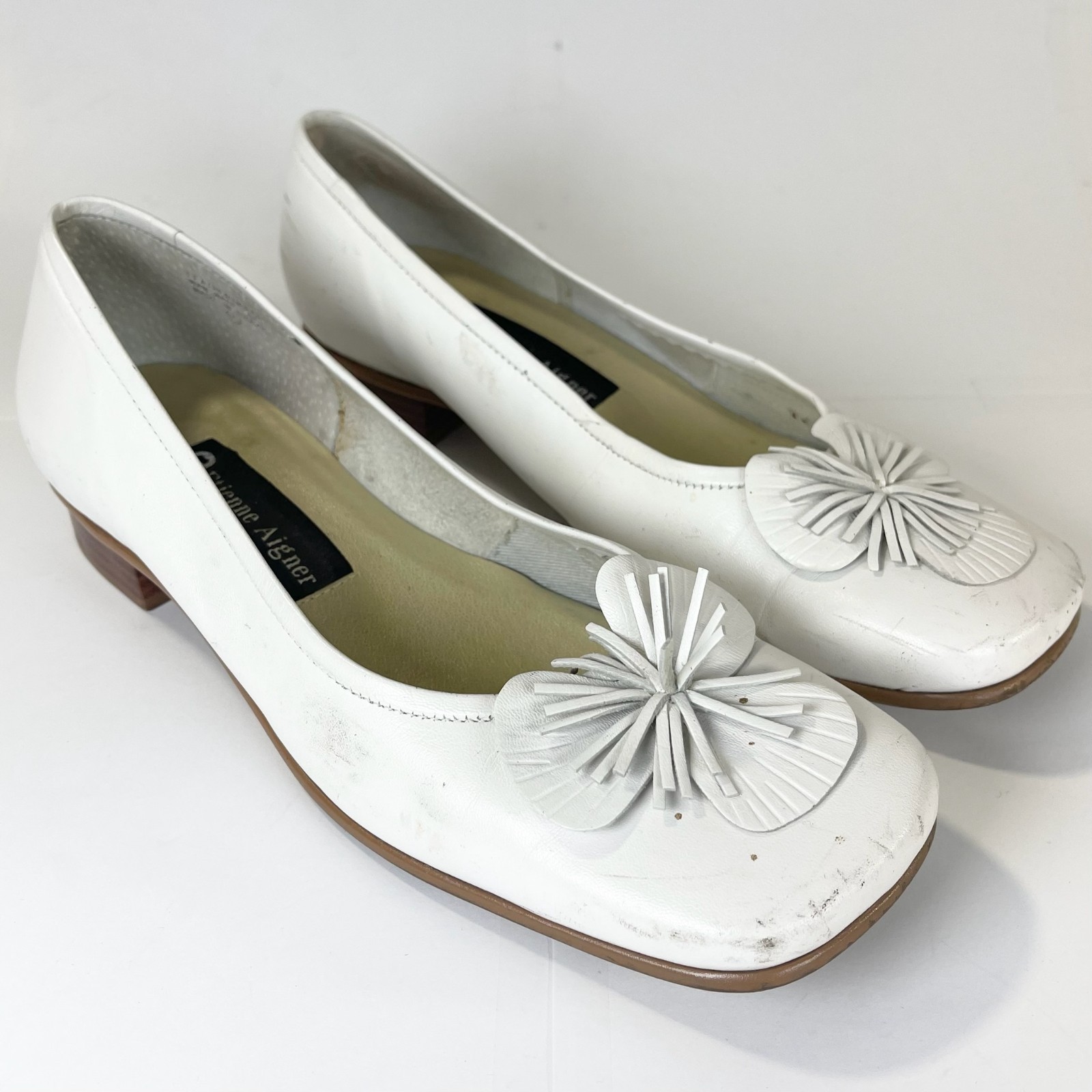 Etienne Aigner Womens Gardener Flats Flower Bridal Slip On Shoes White Size 6 M