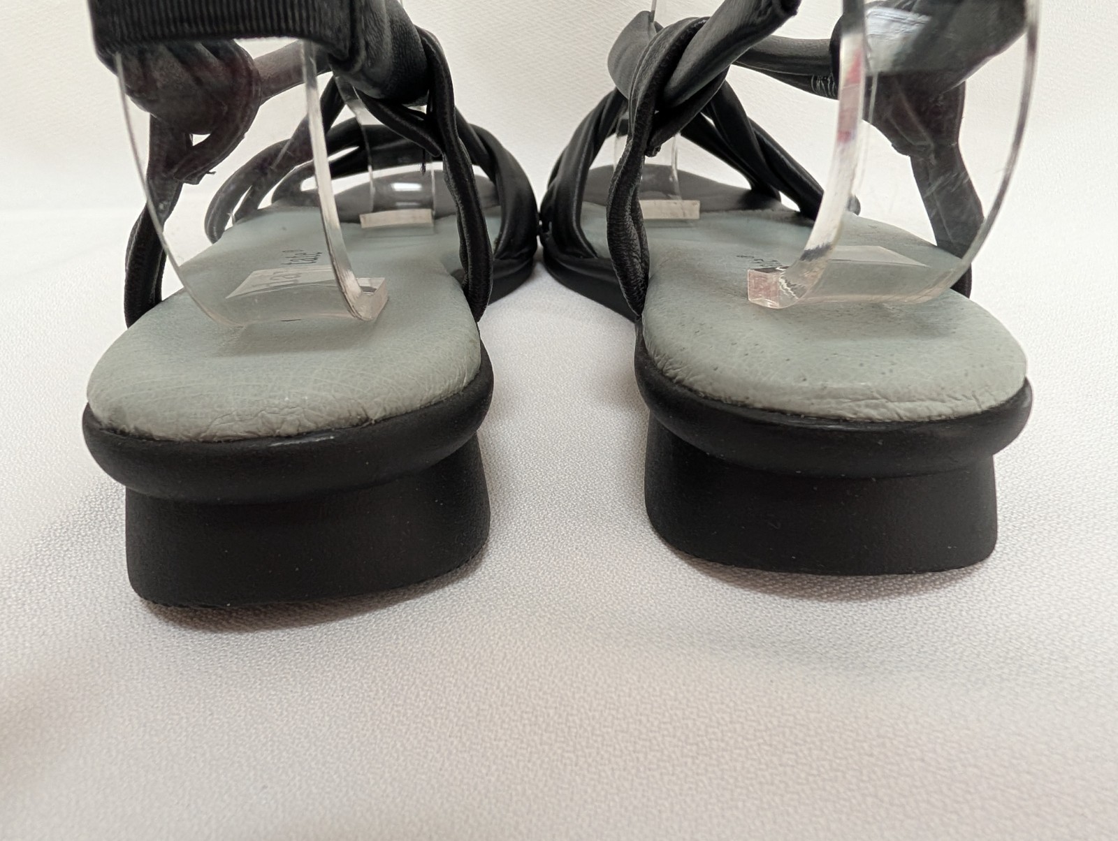 David Tate Womens Black Leather Strappy Slingback Sandals Size 10N Narrow Comfor