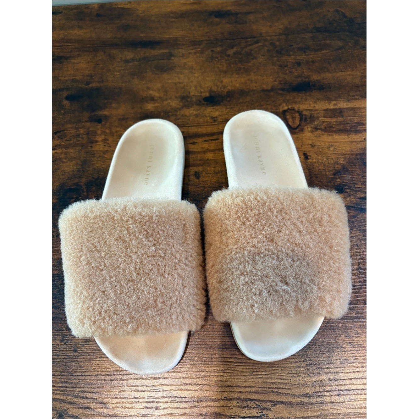 Jenni Kayne Tan Shearling Slide Sandals size 41 10.5