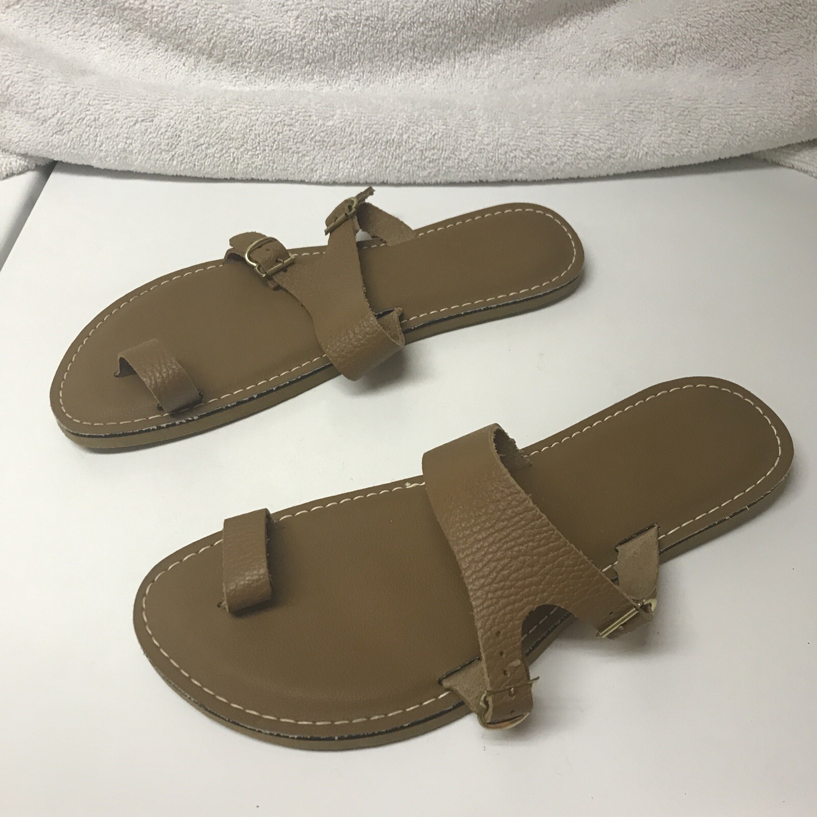 Woman’s Kino Ana Leather Sandals Size 8.5-9 Tan Handmade in United States