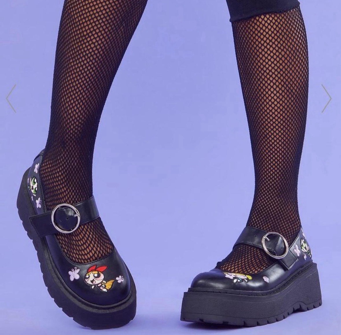 Dolls Kill Power Puff Girls Power Play Mary Janes Size 10 platform shoes black