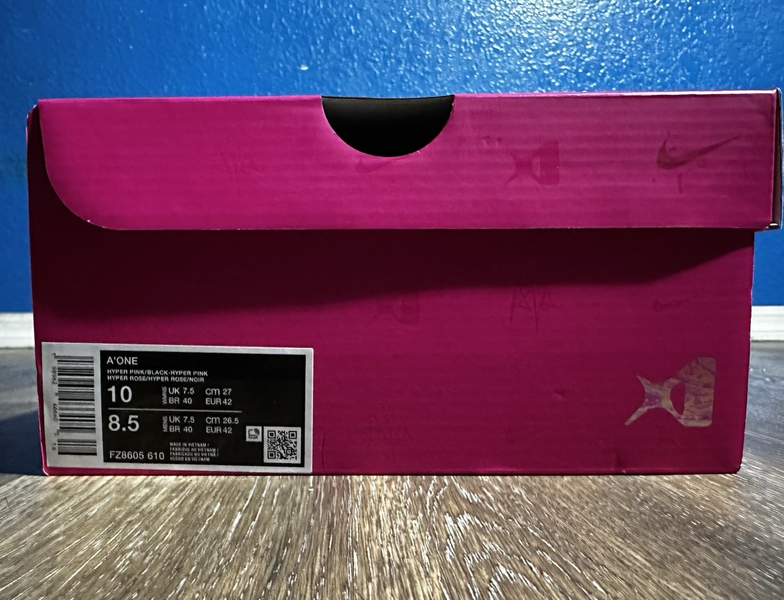 Nike A’One Basketball Low Top Lace-Up Sneakers 10W/8.5M Pink/Black FZ8605-610