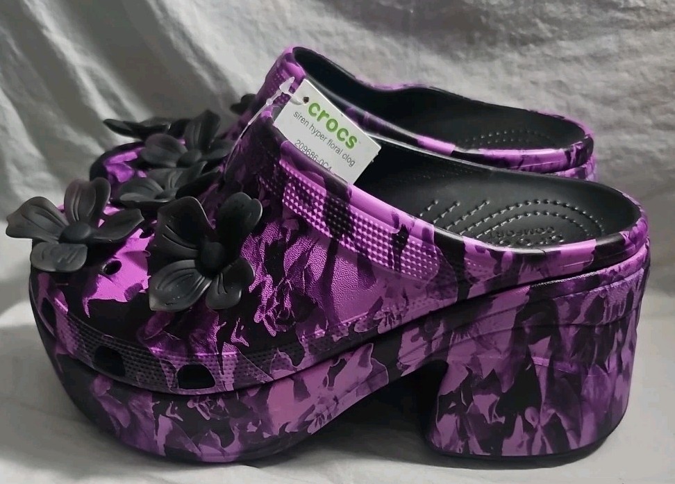 CROCS Siren Hyper Floral Clog ‘Black Multi’ Size M- 8 W-10