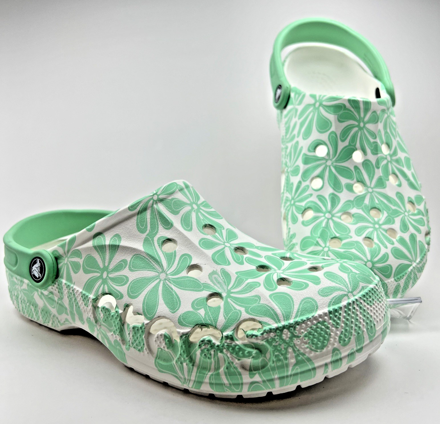 Crocs Baya Seasonal Printed Clog Mens 9 Womens 11 Floral Green White – NWOT