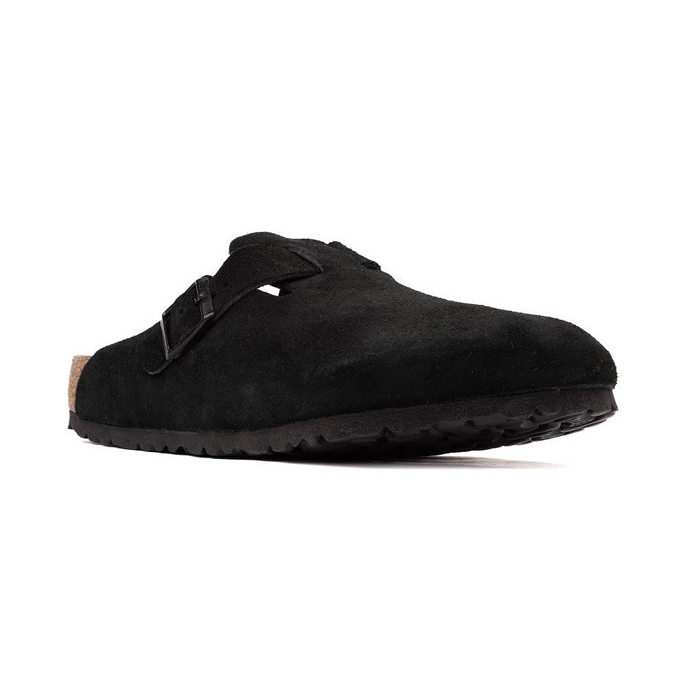 Birkenstock Boston Black Classic Suede Soft Footbed Clogs Women’s Shoes