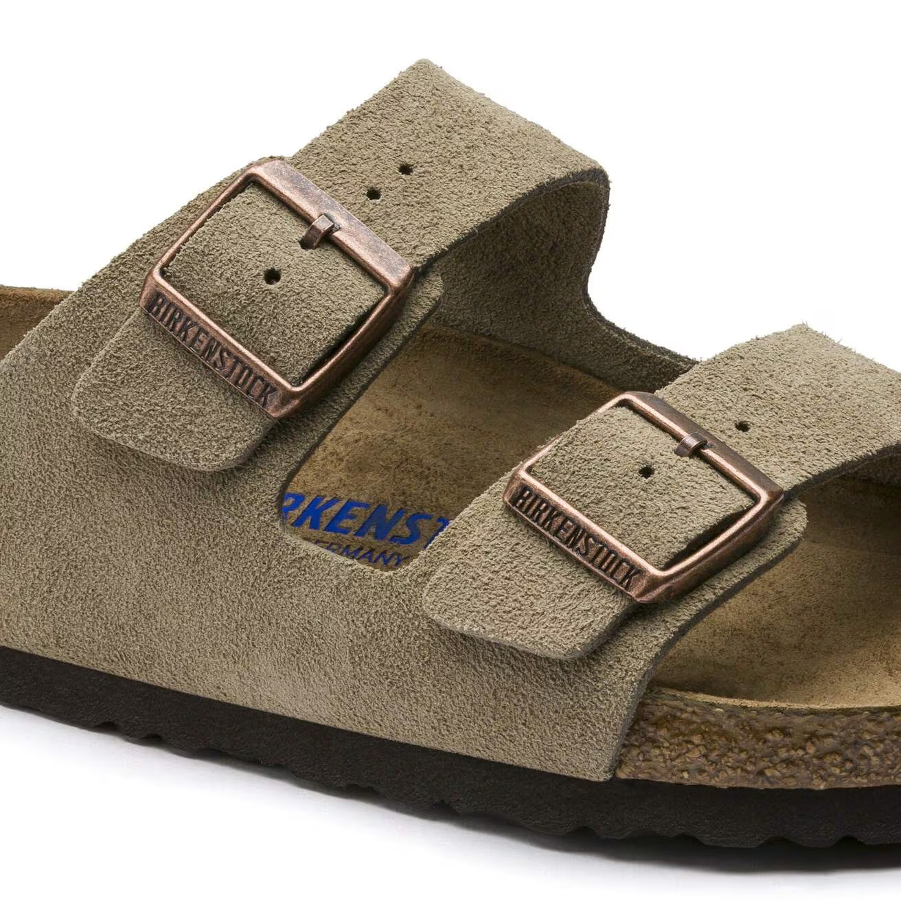 Birkenstock Arizona Soft Footbed Suede Leather Unisex Sandals Taupe EU37-45
