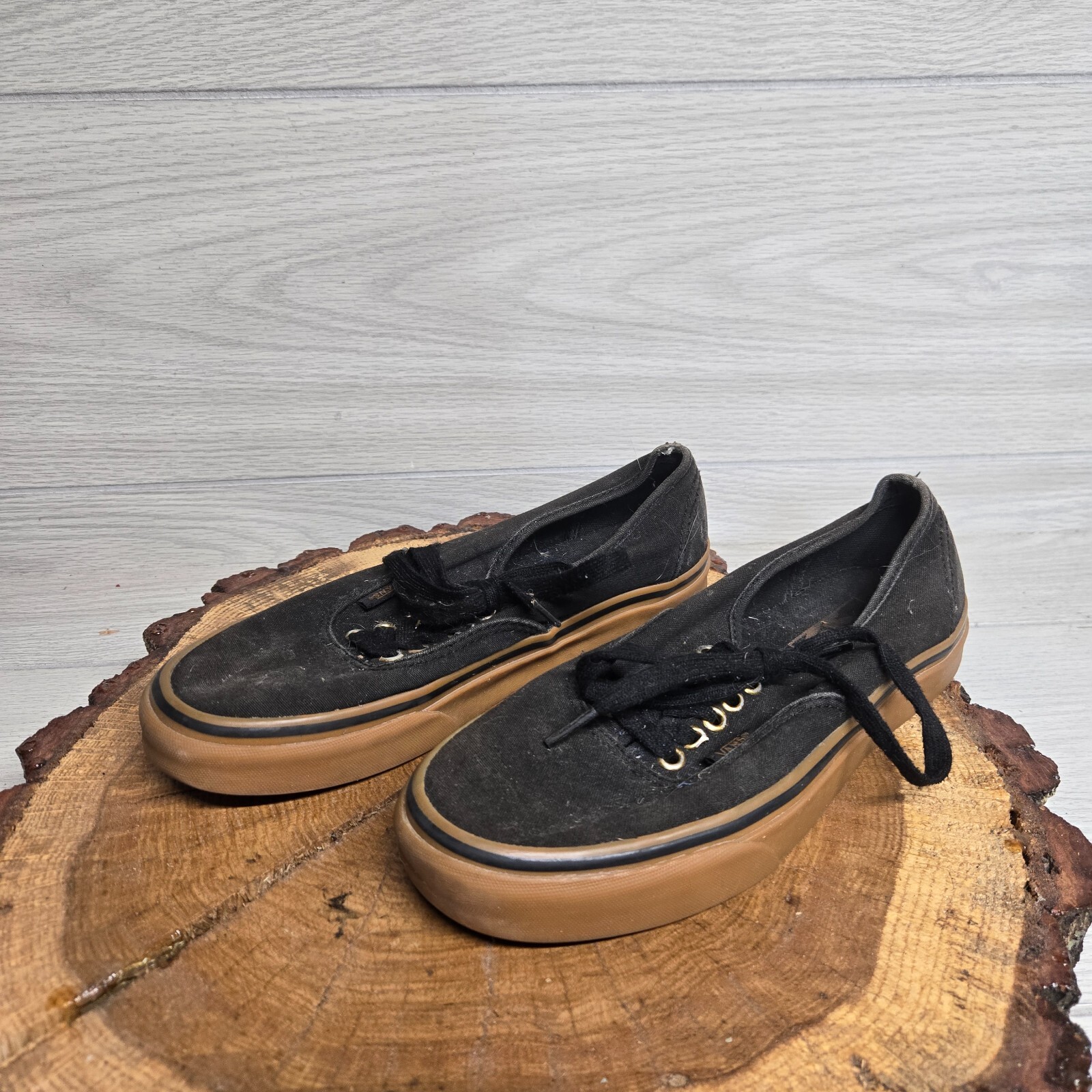 VANS Authentic Unisex Adults Sneakers Black Brown US Women’s 8 – Men’s 6.5