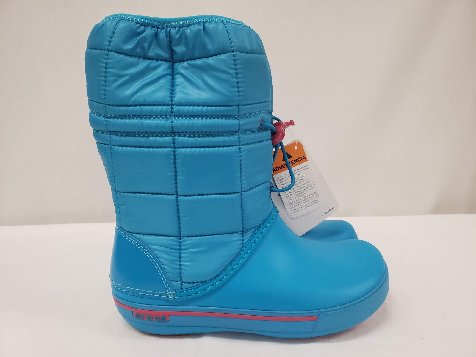 Crocs Boots Womens 4 5 (Kids 2 3) Blue Pink Red White Winter Crocband II.5